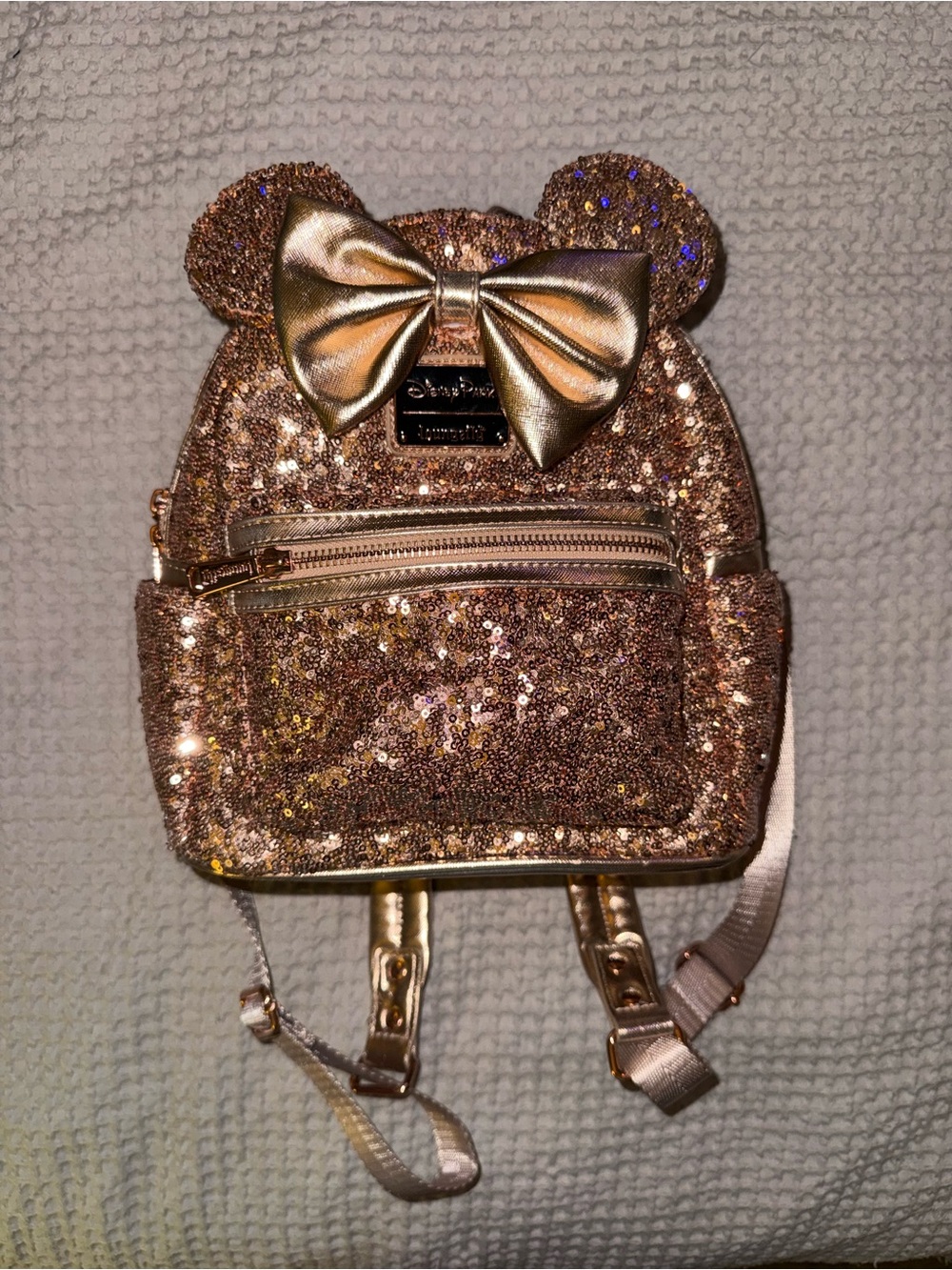 Loungefly Rose Gold Sequin Minnie Mouse Backpack